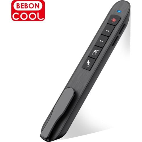 DinoFire Air Mouse Green Light Presentation Remote Control for RF 2.4 GHz USB Rechargeable Powerpoint Clicker Wireless Presenter