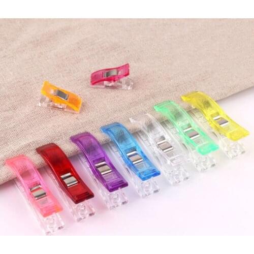 Colorful 20/50pcs Case Multicolor Plastic Clips Fabric Clamps Patchwork Hemming DIY Sewing Tools Sewing Accessories Couture
