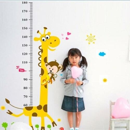 Removable Height Chart Measure Wall Sticker Decal for Kids Baby Room Giraffe EN stickers Living House Room Decoration Stickers