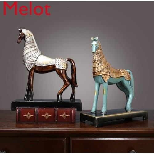 Nordic creative simple TV cabinet living room war horse decoration American home office desktop decoration soft decoration