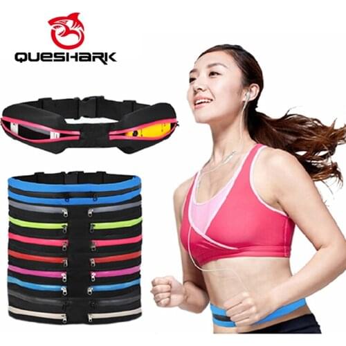 Queshark Ultralight Sports Running Bags marsupio Jogging Waist Pouch Walking Climbing Camping Anti-theft Belt Phone Packs