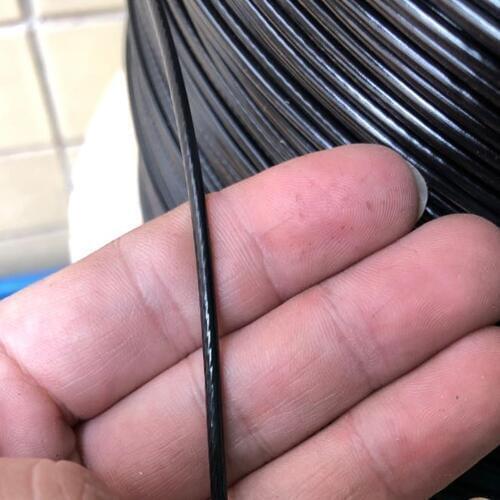 25m Stainless steel plastic coated steel wire rope black plastic coated galvanized steel wire rope 7*7 specification 1.2mm