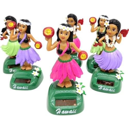Solar Powered Dancing Girl Dancing Solar Girl Toys Solar Hawaiian Car Home Decoration Beauty Grass Skirt Swing