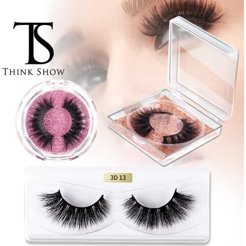 THINKSHOW 3D Real Mink Eyelash Extension Natural Soft Mink Lashes 100% Handmade Dramatic False Eyelashes Reusable Lashes in bulk