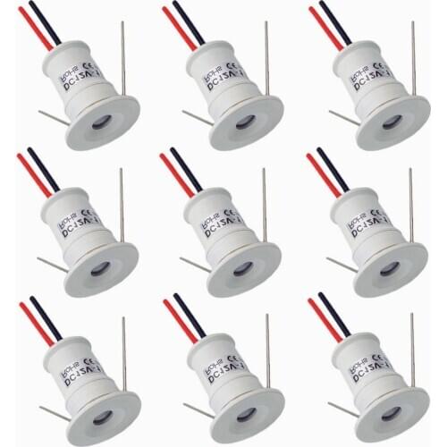 9pcs Mini LED Downlights 1W Dimmable Spotlight DC12V Jewelry Display Ceiling Recessed Cabinet Spot Light IP65 Staircase Light