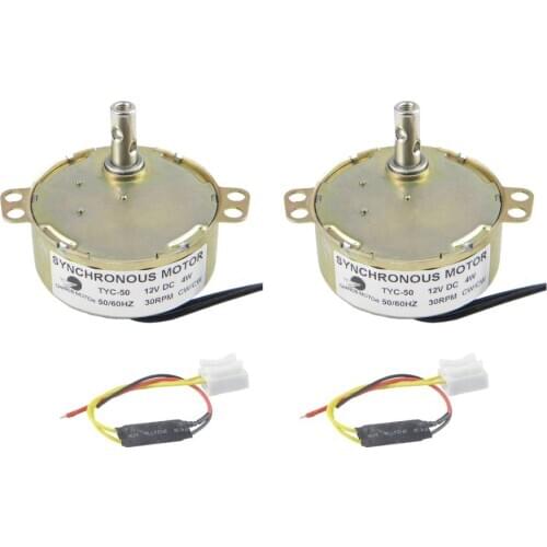 CHANCS 2PCS Fan Motor TYC-50 DC 12V 30-36RPM CW/CCW Turntable Gear Box for Cup Turners for Tumblers
