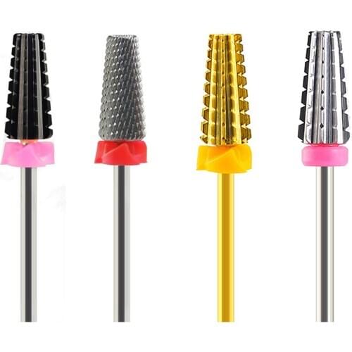 High Quality 10PCS/Typhoon Bit Fastest Remove Acrylics&Gels Gold/Silver/Black bits Carbide Nail Drill Bits