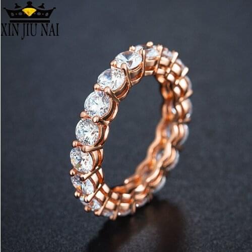 Angel Girl Jewelry Rings Rose Gold With AAA+CZ Clear Crystal Exquisite Personality Of Diamond Rings Round Shape Rings For Women
