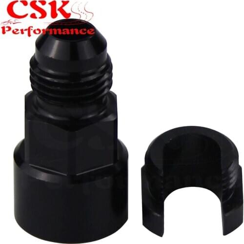 AN-6 Fuel Line EFI Adapter Fitting Male to 5/16 Quick Disconnect Black Screw On