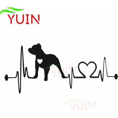 Pitbull Heartbeat Lifeline Car Sticker Fashion PVC Window Decoration Cars Styling Motorcycle Auto Accessories Waterproof Decal
