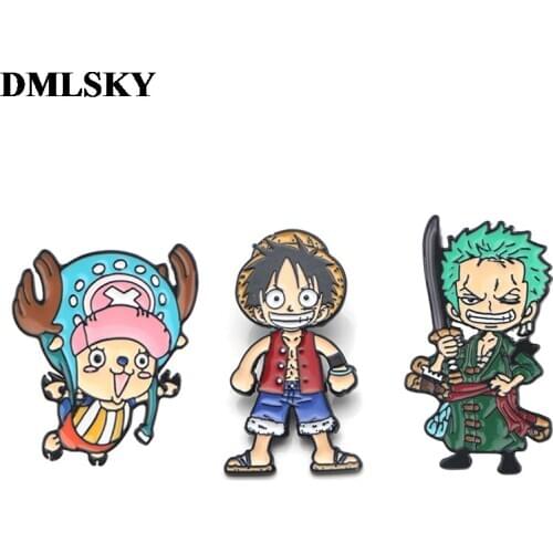 DMLSKY Anime Brooch Cartoon Enamel Pins For Women Men Backpack Pins Personality Metal brooches Kids Pin M4120