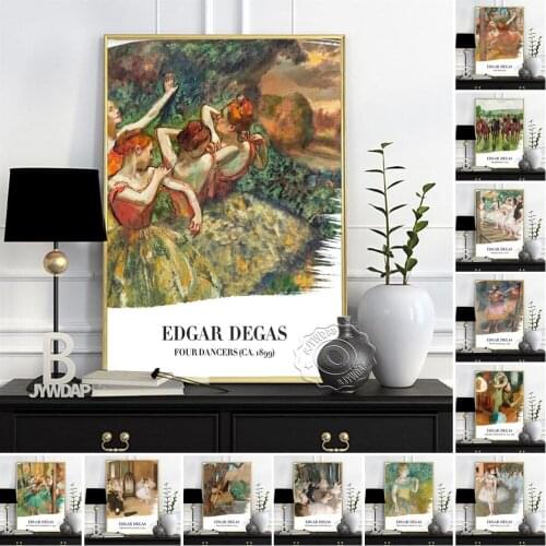 Edgar Degas Exhibition Museum Poster, Vintage Art Character Prints Canvas Painting, Retro Wall Stickers Living Room Home Decor