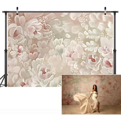 Photography Floral Baby Shower Backdrop Flowers Texture Photocall Pregnant Woman Artistic Photos Background Photo Studio Props