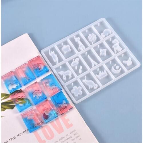 DIY Pendant Silicone Mold Handmade Key Chain UV Epoxy Resin Casting Molds Crystal Resin Jewelry Making Tools Resin Crafts