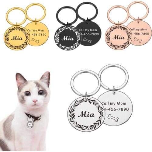 Anti-lost Personalized Pet ID Tags Free Engraved Cat Dog Puppy ID Tag Pet Dog Collar Accessories Custom Dogs Name Tags Pendant