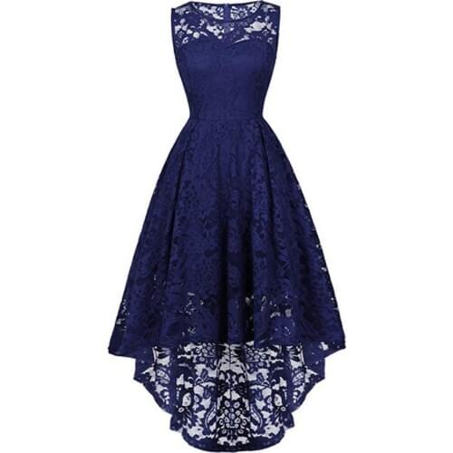 Navy Blue Lace Homecoming Dresses Short Front Long Back Cocktail Dress Graduation Gown Formal Dress In Stock YSAN659