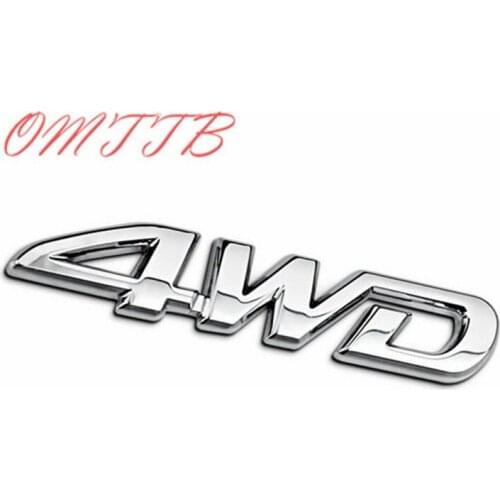 3D Metal Chrome 4WD Emblem Badge Decal Car Sticker SUV Rear Trunk Off-road For Toyota Highlander RAV4 Tiguan Honda Car Styling