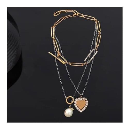 Fashion Luxury Metal Love Star Letter Necklace Jewelry Brand Double Necklace 2019 Hot Sale New Arrvial Pretty Gift