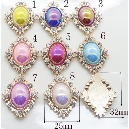 Fashion 10pc Bright pearl rhinestone button 2017 Wedding decoraation Flat back Clothing metal button DIY Accessories