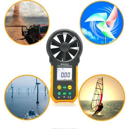 MS6252A Wind Speed Test Meter Multi-function Digital Anemometer Tachometer/Air Volume