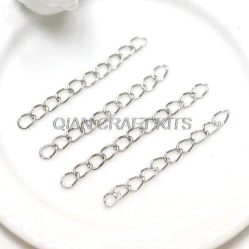 Set of 500pcs 50MM long dull silver or specified colors metal extender chain links tails for necklace bracelet