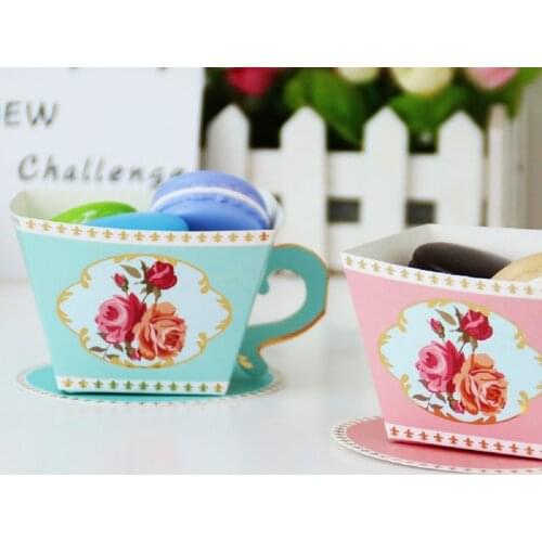 New Pink Blue Paper Cup Gift Box Transparent Bag Packing Candy Boxes Wedding Decoration Baby Shower Boy Girl Favors Supplies
