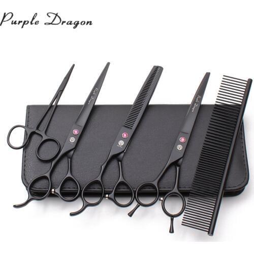 Left-Hand 7" 19.5cm Dogs Grooming Sicssors Animal Scissors Straight Scissors Thinning Shears Professional Pet Scissors Kit Z3006