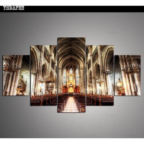Op de muur HD print olieverf modulaire foto Scenery poster kind room decor woondecoratie 5 stks canvas art z164