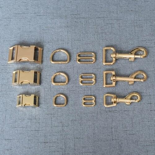 20 Sets 15mm 20mm 25mm Pet Dog Collar Paracord Metal D Ring Slider Belt Loop Breakaway Release Buckle Handmade Accessory Harness