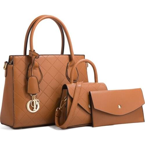 Luxury Women Pu Leather Handbags 3 Pieces Set Tote Bags Designer Ladies Shoulder Messenger Bag Casual Female Crossbody Bags New