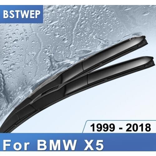 BSTWEP Windscreen Wiper Blades for BMW X5 E53 E70 F15 Fit Hook / Side Pin / Push Button Arms Exact Fitting From 1999 to 2017