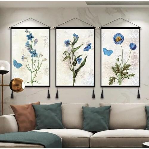 Nordic Ins Canvas Paintings Print Flowers Art Posters Home Living Room Decoration Hanging Scroll Painting Wall Tapestry Decor