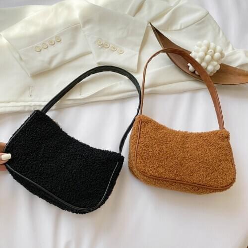 2020 Autumn Winter Fashion New Female Square Tote bag Quality Woolen Womens Designer Handbag Ladies Underarm Shoulder Bags