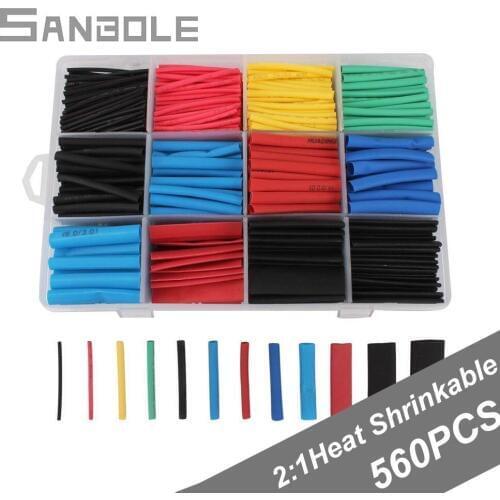 Heat Shrink Tube 560pcs/box Color Environmental Protection Bushing 2:1 Group Combine Boxed Cable Sleeve Box-packed