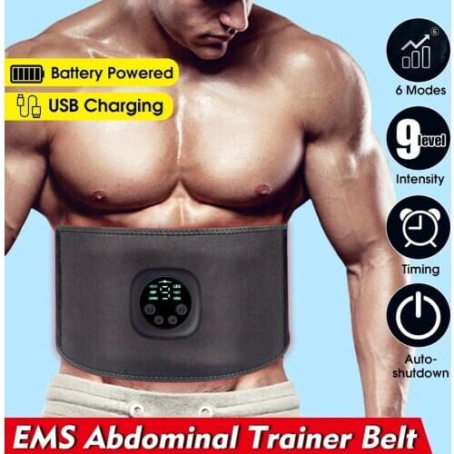 Intelligent EMS Fitness Trainer Belt LED Display Electrical Stimulator Abdominal Muscle Sticker Training Device Home Gym