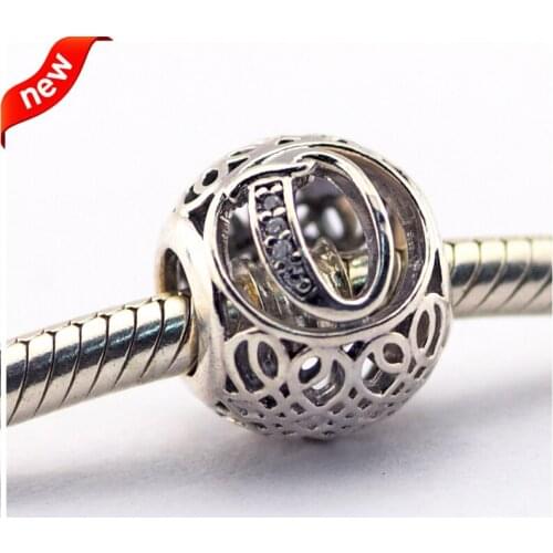 Vintage Q Letter Charms Beads Women Jewelry Original 925 Sterling Silver Charm Bead DIY Fit Pandora Bracelet Making Wholesale