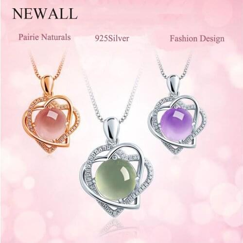 Green Heart Shape Cubic Zirconia Necklace Crystal Geometry Womens Collares Jewelry Necklace Fashion Chocker Silver Plated