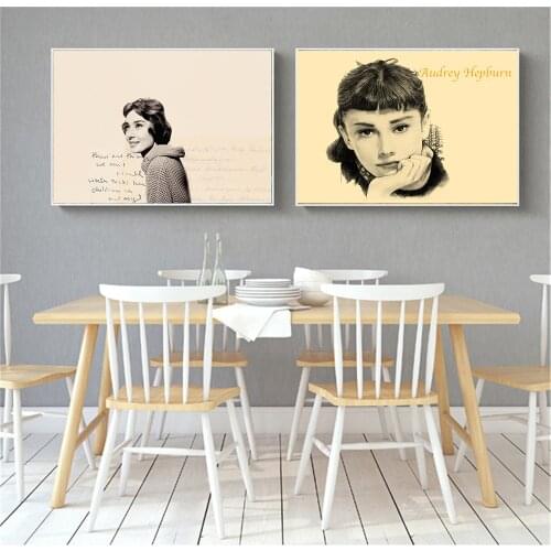 Audrey Hepburn Woman Nordic Posters and Prints Wall Art Canvas Painting Classic Home Decor Wall Pictures for Living Room