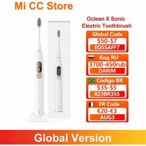 Oclean X Sonic Elextric Toothbrush LCD Touch Screen IPX7 Waterproof Ultrasonic Automatic Tooth Brush 4 Brushing Mode Fast Charge