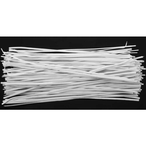 130pcs Cable Organizer Binding Packaging Wire Twist Ties White 150x2.2mm