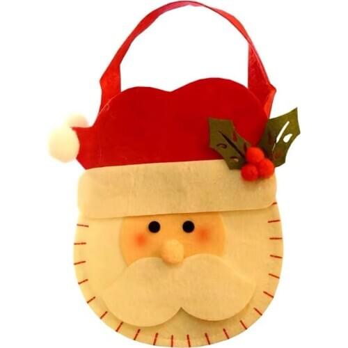 2020 New Christmas Gift Bags Candy Bag Storage Cute Cartoon Children Eco Green Bag Girl Tote Bag Elk Snowman Packaging