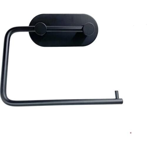 3M Glue Paper Holder 304 Stainless Steel Paper Towel Rack for Bathroom Black Toilet Roll Paper Holder