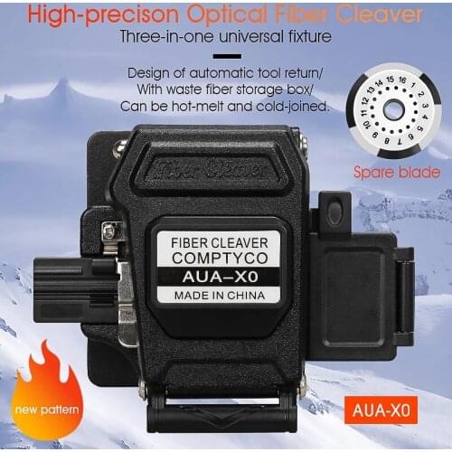 AUA-X0 Fiber Cleaver Cable Fiber High Precision Optic Cutting Knife Tools Cutter Three-in-one Clamp Slot 16 Surface Blade