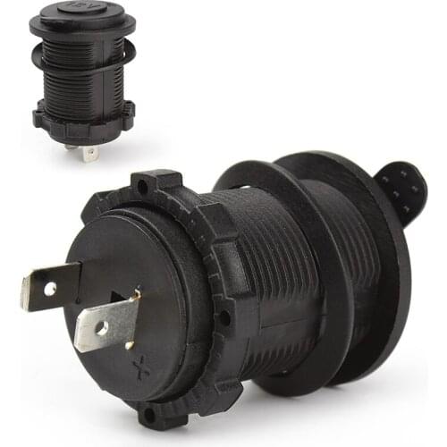 LEEPEE Car Cigarette Lighter Plug Waterproof Heat Resisting DC 12V 24V Car Accesories Motorcycle Power Socket Black Universal