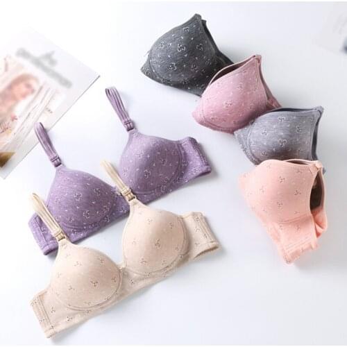 Seamless Cotton Bras Classic Simple No Rims For Mothe Push Up Comfotable Sleepwear Lingerie Womans Underwear