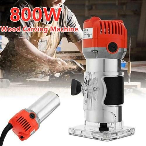 800W Woodworking Electric Trimmer Electric Hand Trimmer Wood Laminator Router Tool Set Carving Mechanical Power Tools