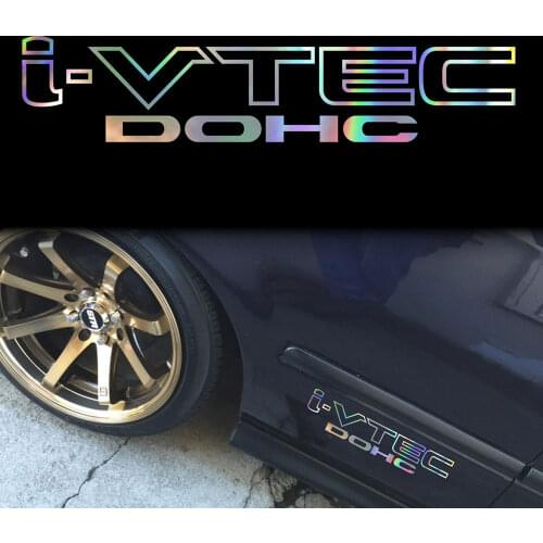 28cm for I-vtec Dohc Honda Holographic Oil Slick Chome Windshield Sticker for JDM Mugen Decal Car Accessories