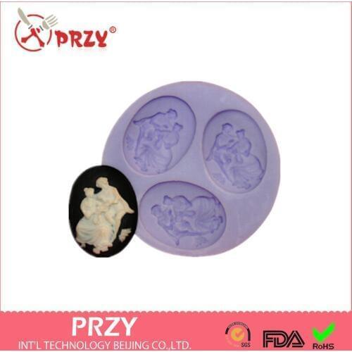 Sell Hot Couple Chocolate Silicone Mold Fondant Cake Decoration Mold Candy Mold Soap Mold Soap Flower Confetti Moulds PRZY 001