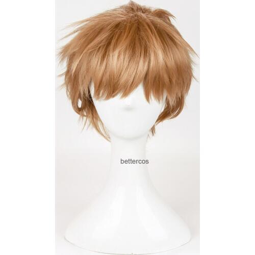 Haikyu!! Volleyball Morisuke Yaku Cosplay Wigs Short Linen Blonde Heat Resistant Synthetic Hair Wig + Wig Cap