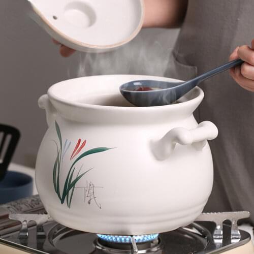 Porridge Pot Small Casserole Old Fashioned Earthen Casserole Soup Pot Clay with Lid for Gas Stove Ollas De Cocina CookwareZY50SG